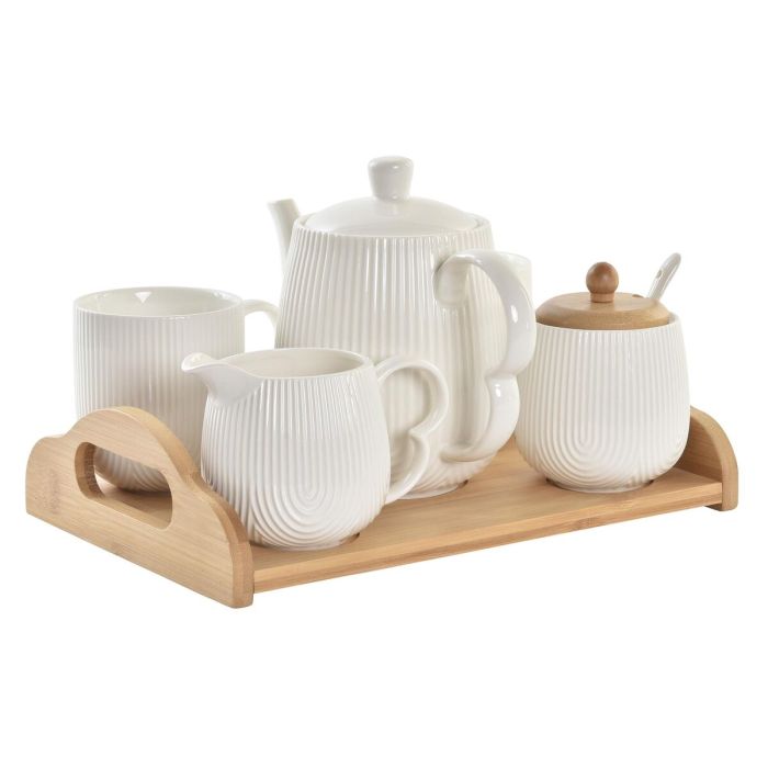 Cafe Basicos DKD Home Decor Blanco Natural 26 x 7 x 29 cm Set de 6 (2 Unidades)