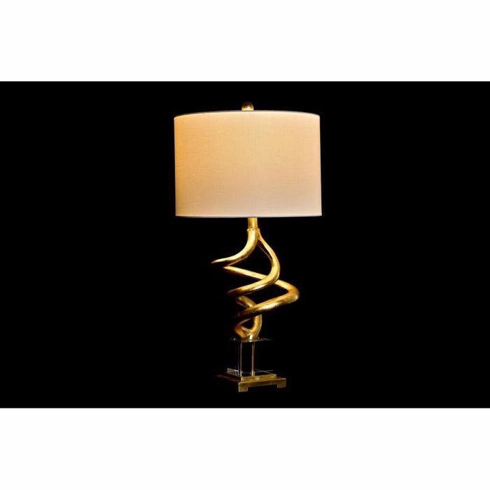 Lámpara de mesa DKD Home Decor Blanco Dorado Resina Cristal 50 W 220 V 38 x 38 x 75 cm 3