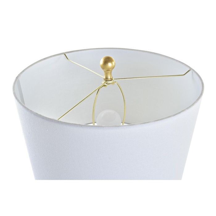 Lámpara de mesa DKD Home Decor Blanco Dorado Resina Cristal 50 W 220 V 38 x 38 x 75 cm 1