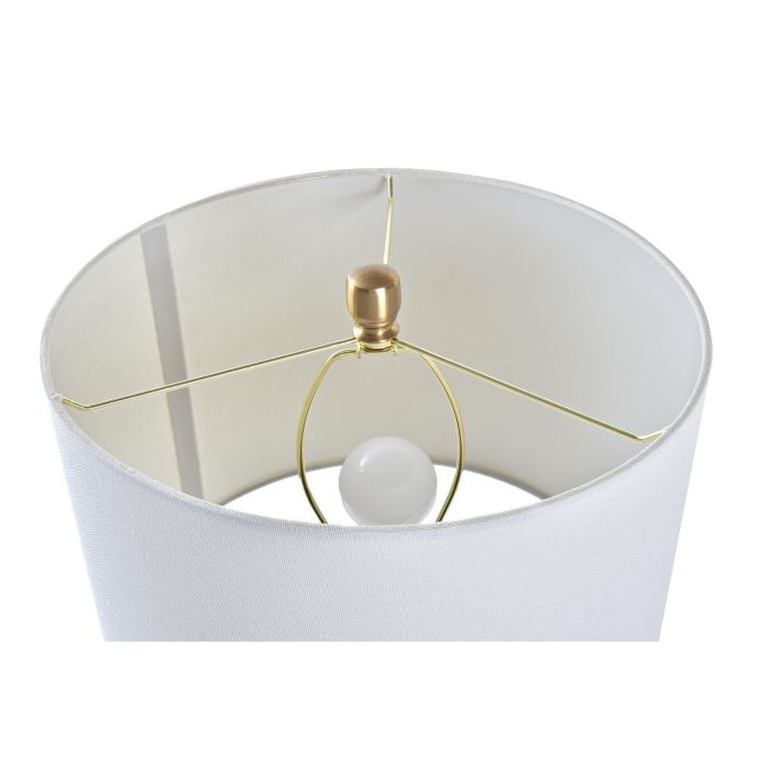 Lámpara de mesa DKD Home Decor Blanco Dorado Metal 50 W 220 V 36 x 36 x 52 cm 1