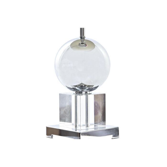 Lámpara de mesa DKD Home Decor Cristal Plateado Metal Blanco 25 x 25 x 78 cm 220 V 50 W 2