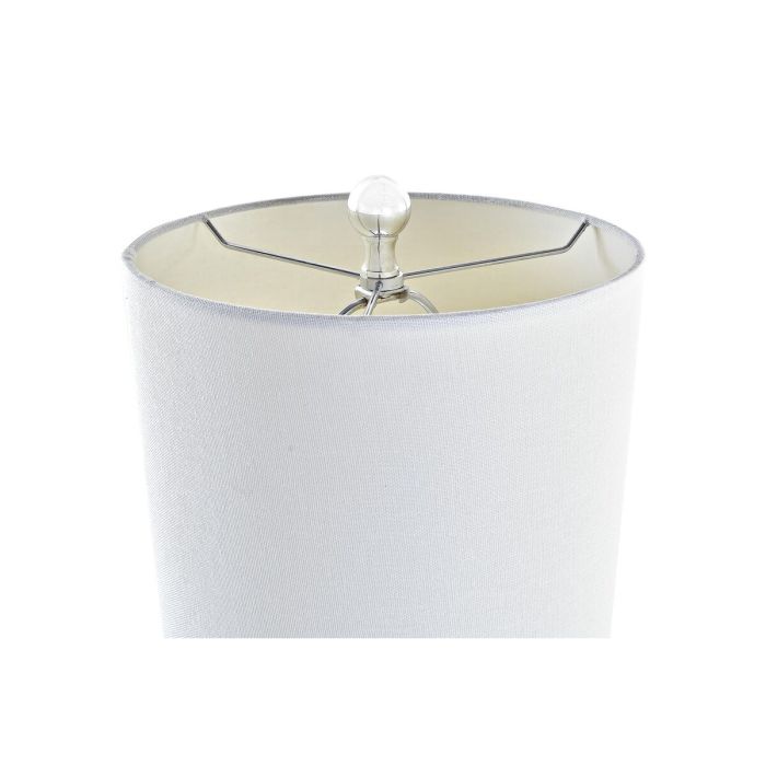 Lámpara de mesa DKD Home Decor Cristal Plateado Metal Blanco 25 x 25 x 78 cm 220 V 50 W 1