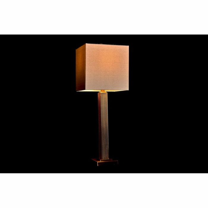 Lámpara de mesa DKD Home Decor 28 x 28 x 76 cm Cristal Beige Dorado Metal 220 V 50 W 3