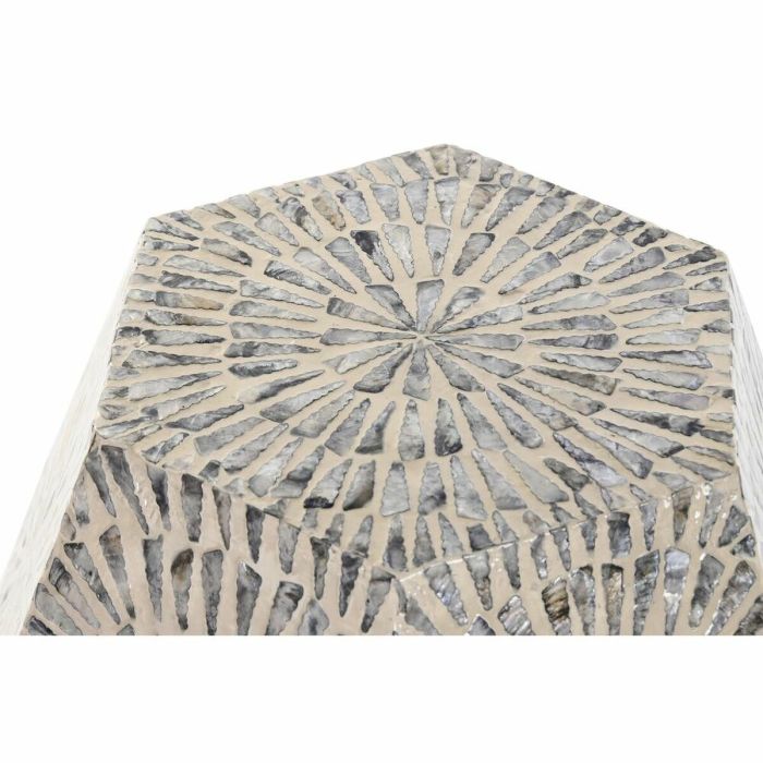 Mesa auxiliar DKD Home Decor 46 x 46 x 50 cm Gris Beige Nácar 1