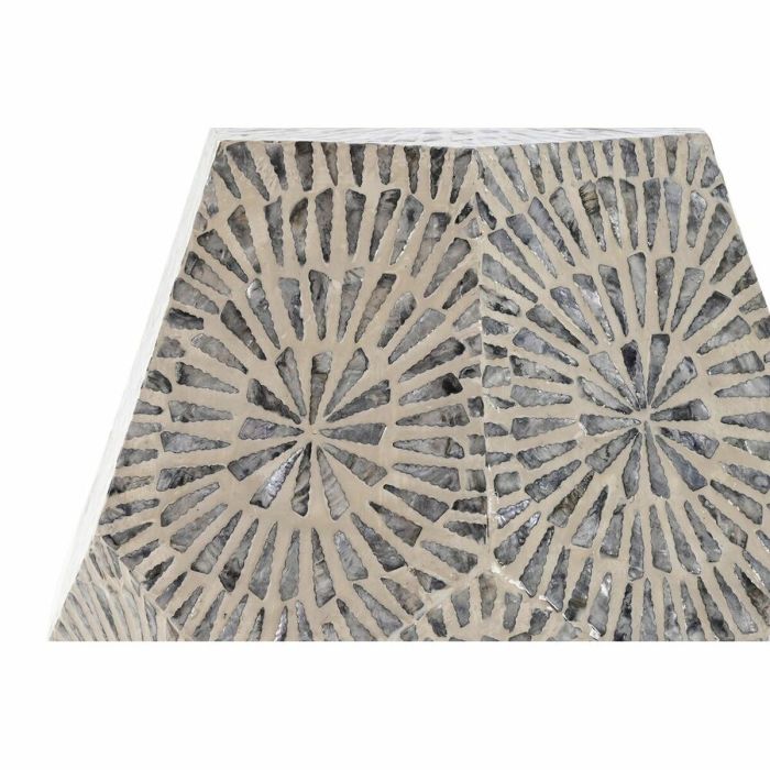 Mesa auxiliar DKD Home Decor 46 x 46 x 50 cm Gris Beige Nácar 2