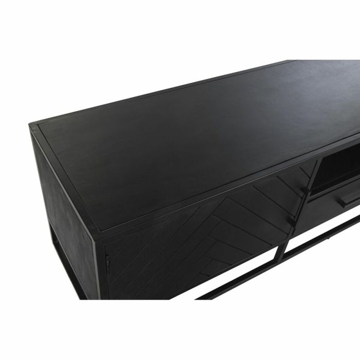 Mueble de TV DKD Home Decor 180 x 45 x 50 cm Negro Metal Madera de mango 2