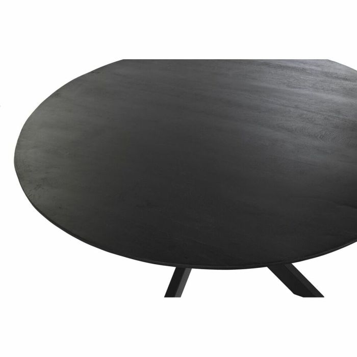 Mesa de Comedor DKD Home Decor Negro Metal Madera de mango 130 x 130 x 76 cm 4