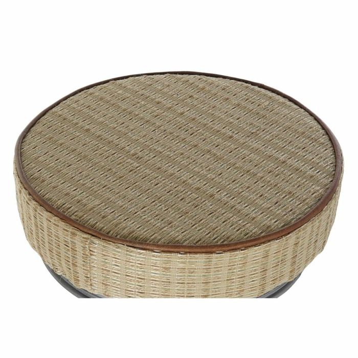 Taburete DKD Home Decor Plateado Metal Marrón claro Ratán (44 x 41 x 82 cm) 3