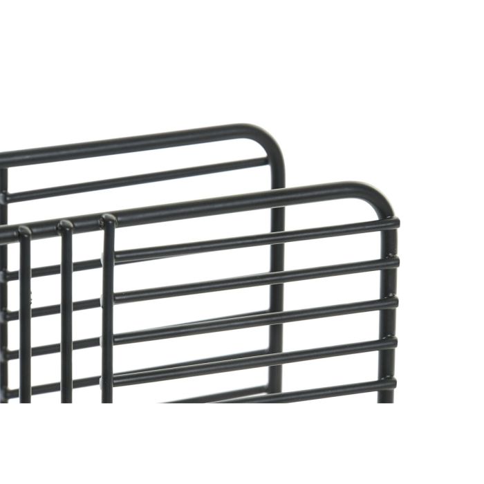 Servilletero DKD Home Decor Rejilla Negro Metal 15,5 x 6,5 x 11,5 cm 1