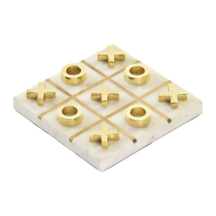 Juego Glam DKD Home Decor Blanco Dorado 14 x 2.5 x 14 cm Set de 2 (2 Unidades)