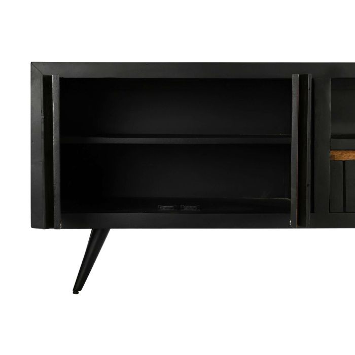 Mueble de TV DKD Home Decor Negro Ratán Madera de mango (145,5 x 40,5 x 60 cm) 6