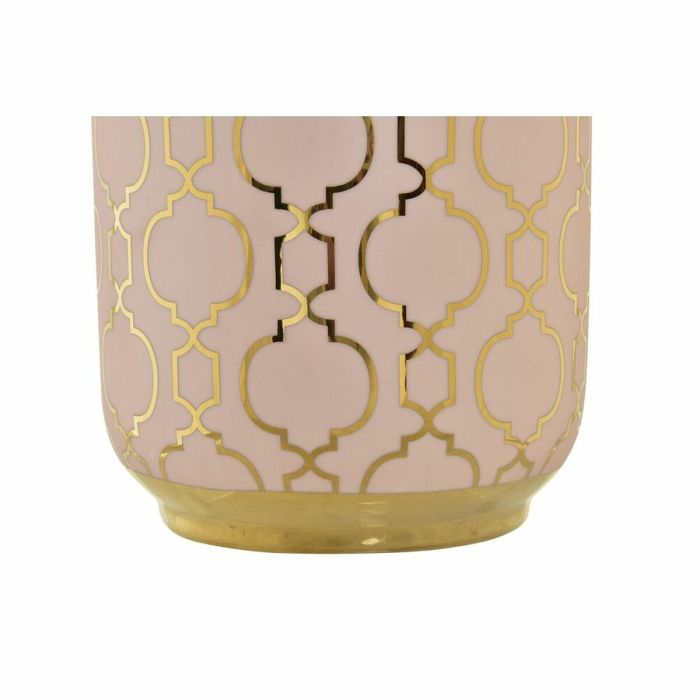 Jarrón DKD Home Decor Porcelana Rosa Dorado Oriental (15 x 15 x 41,5 cm) 2