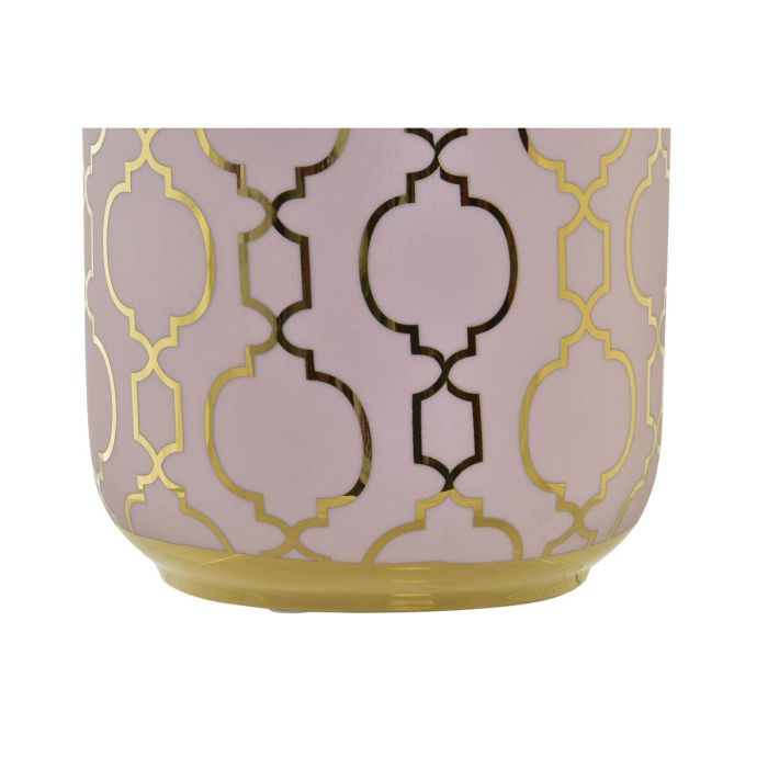 Jarrón DKD Home Decor Rosa Dorado Porcelana Oriental Cromado 13 x 13 x 26 cm 1