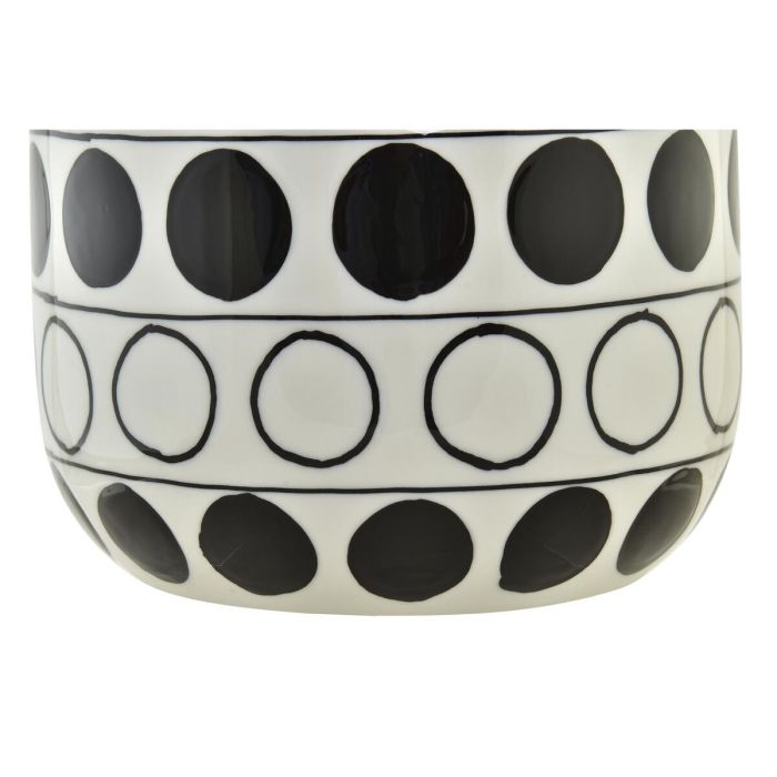 Jarrón DKD Home Decor Porcelana Negro Blanco Moderno Círculos 16 x 16 x 18 cm 1