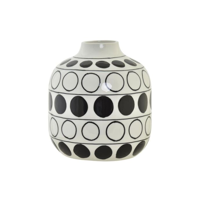 Jarron Moderno DKD Home Decor Blanco Negro 16 x 18 x 16 cm