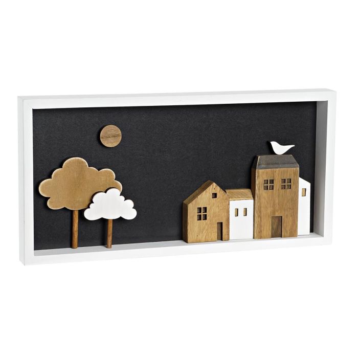 Decoracion Pared Urban DKD Home Decor Blanco Marron 3.5 x 20 x 40 cm