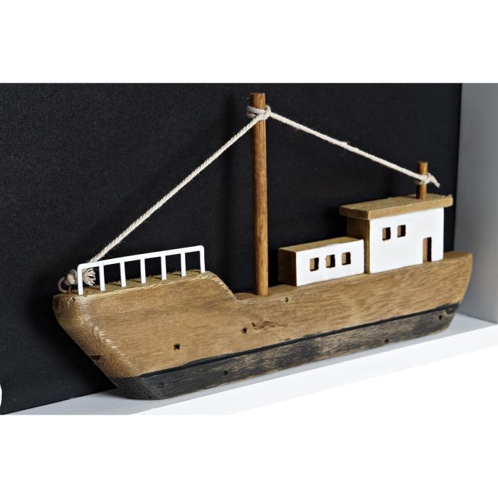 Figura Decorativa DKD Home Decor Blanco Marrón Barco 40 x 3,5 x 20 cm 2