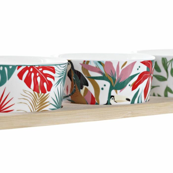 Set de Aperitivo DKD Home Decor Multicolor Metal Bambú Gres Tropical 4 Piezas 30 x 40 cm 28,5 x 10 x 4,6 cm 2