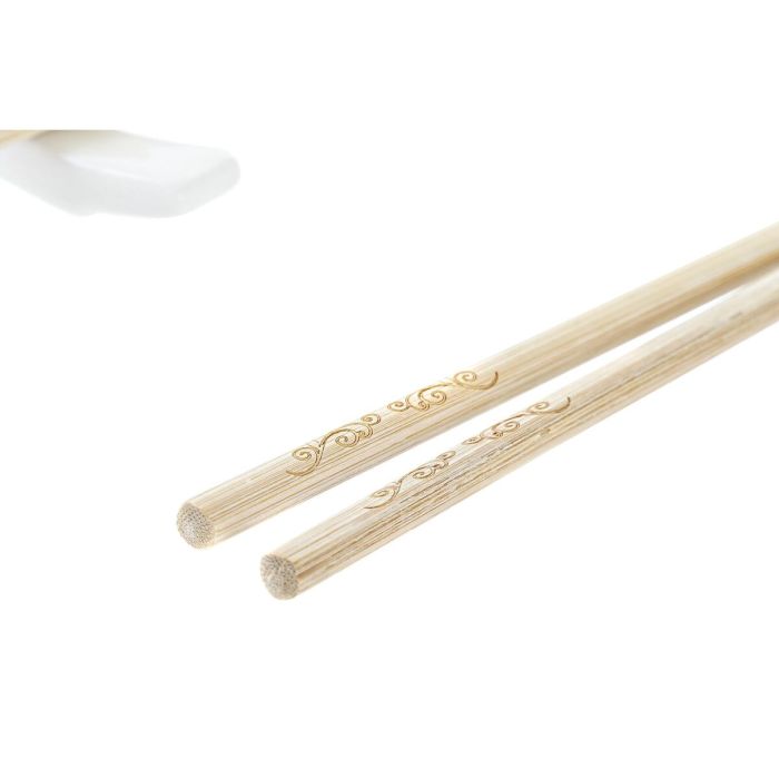 Set de Sushi DKD Home Decor Bambú Pizarra Natural Oriental 28 x 9 x 2 cm (3 Piezas) (6 Piezas) 2