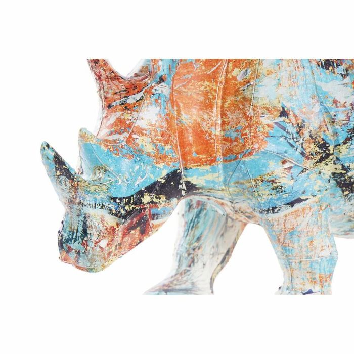Figura Decorativa DKD Home Decor Resina Multicolor Rinoceronte (34 x 12,5 x 16,5 cm) 2