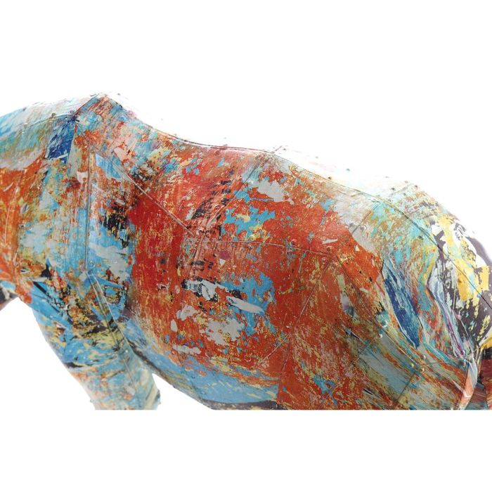 Figura Decorativa DKD Home Decor Resina Multicolor Rinoceronte (34 x 12,5 x 16,5 cm) 1