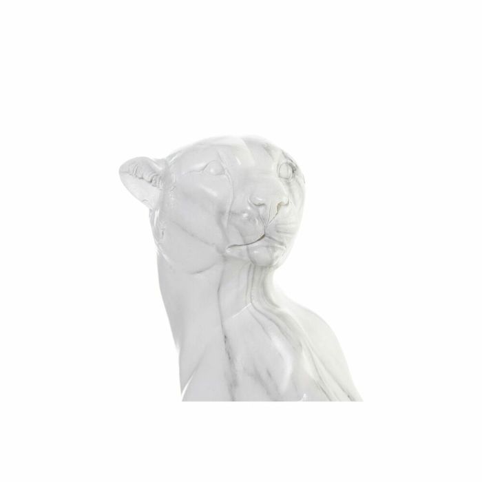 Figura Decorativa DKD Home Decor Gris Blanco Leopardo Resina Mármol (25 x 18 x 41 cm) 2