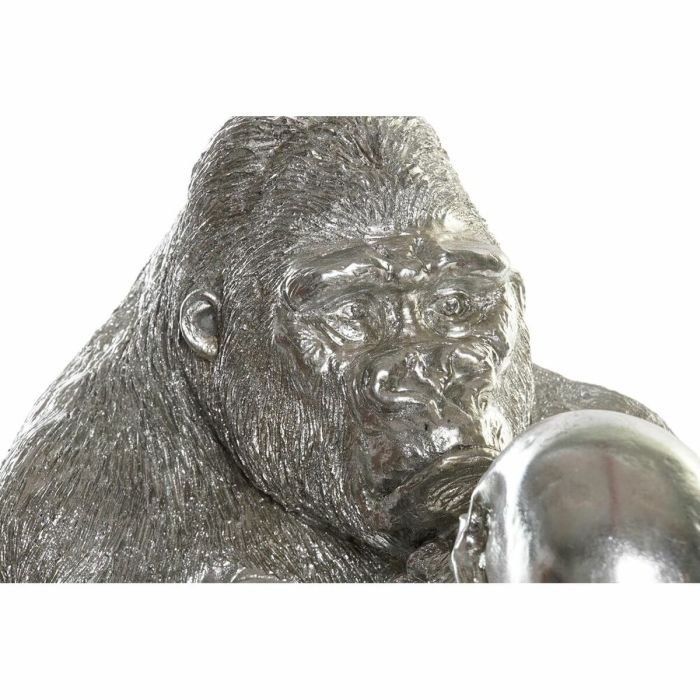 Figura Decorativa DKD Home Decor Plateado Resina Gorila (38,5 x 33 x 43,5 cm) 1