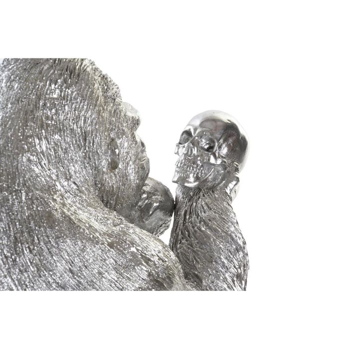 Figura Decorativa DKD Home Decor Plateado Resina Gorila (38,5 x 33 x 43,5 cm) 2