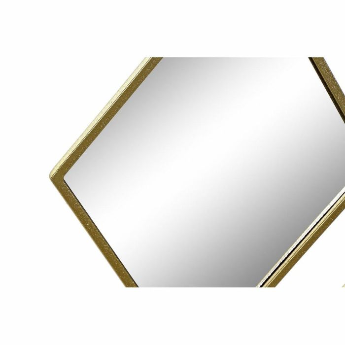 Espejo de pared DKD Home Decor Espejo Dorado Metal Rombos (63 x 2 x 90 cm) 1