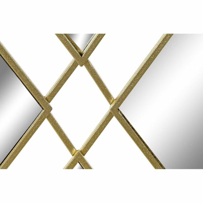 Espejo de pared DKD Home Decor Espejo Dorado Metal Rombos (63 x 2 x 90 cm) 2