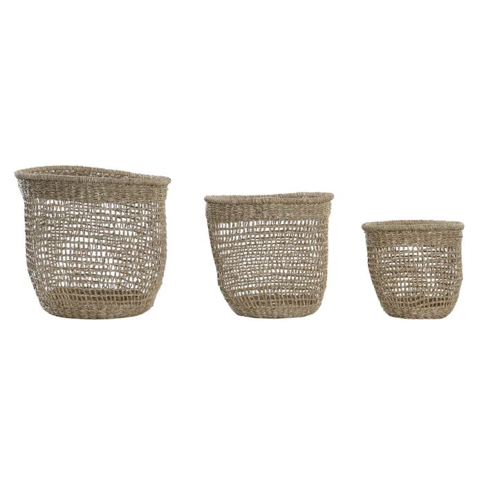 Cesta Balines DKD Home Decor Natural 35 x 35 x 35 cm Set de 3