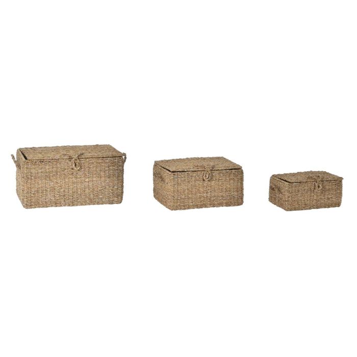 Cesta Balines DKD Home Decor Natural 34 x 25 x 50 cm Set de 3