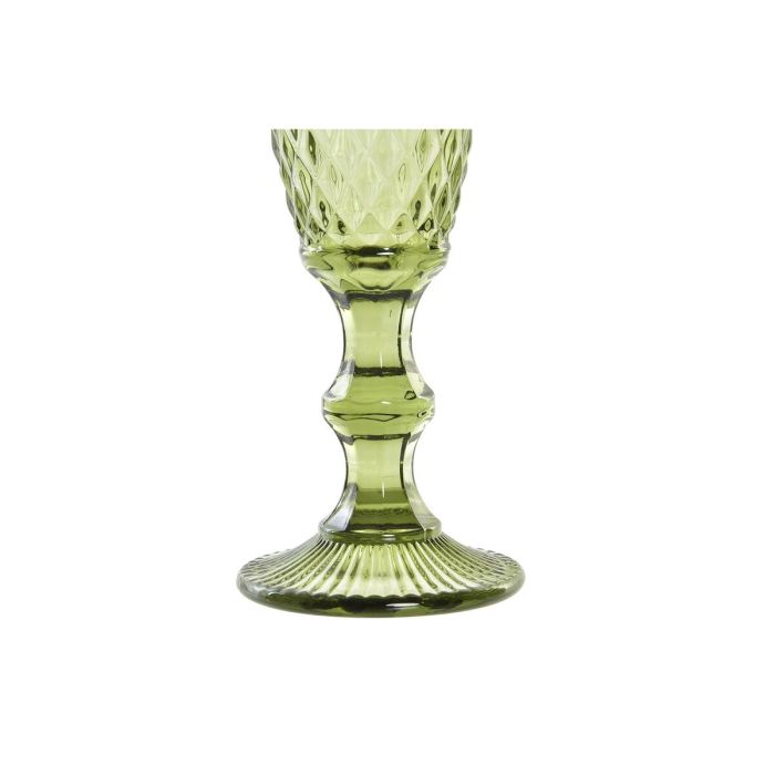 Copa de champán DKD Home Decor Cristal Verde (150 ml) 1