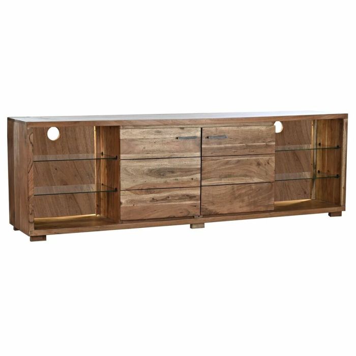 Mueble de TV DKD Home Decor Marrón Cristal Acacia 2