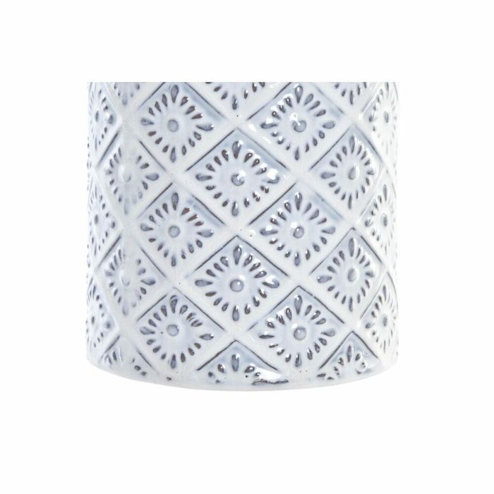 Jarrón DKD Home Decor 14 x 14 x 45 cm Porcelana Azul Blanco Mediterráneo 2