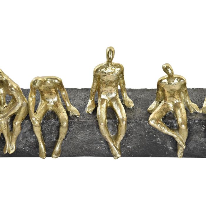 Figura Decorativa DKD Home Decor Dorado Resina Gris oscuro Personas Moderno (45,3 x 6,8 x 13,7 cm) 1