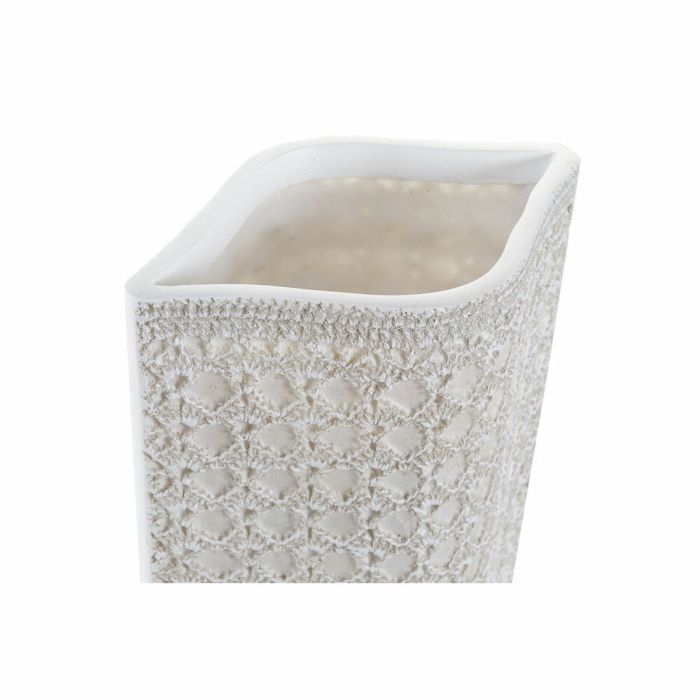 Jarrón DKD Home Decor 17 x 10 x 47 cm Blanco Resina Moderno 2