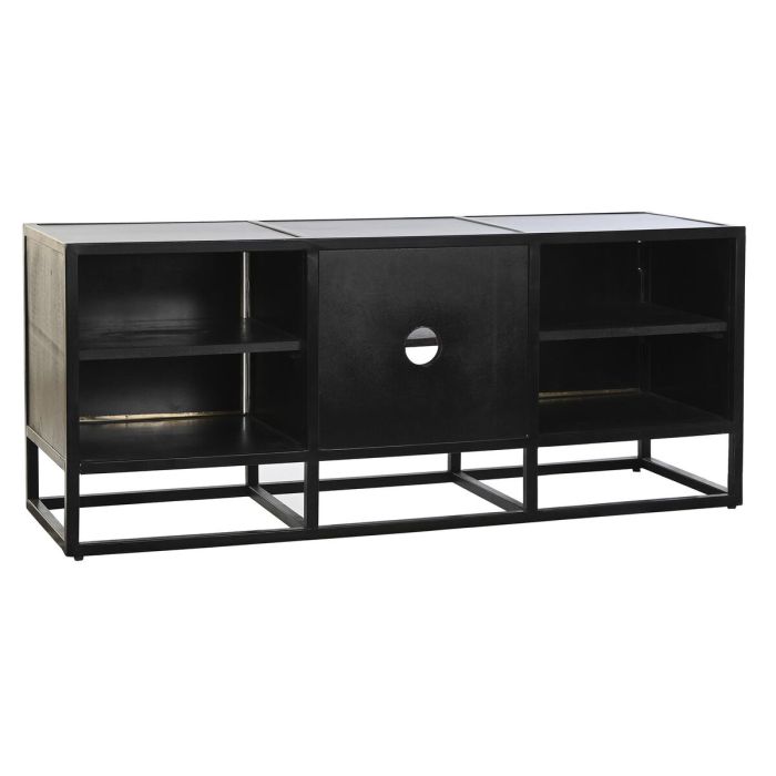 Mueble de TV DKD Home Decor Negro Metal Madera (120 x 37 x 50 cm) 2