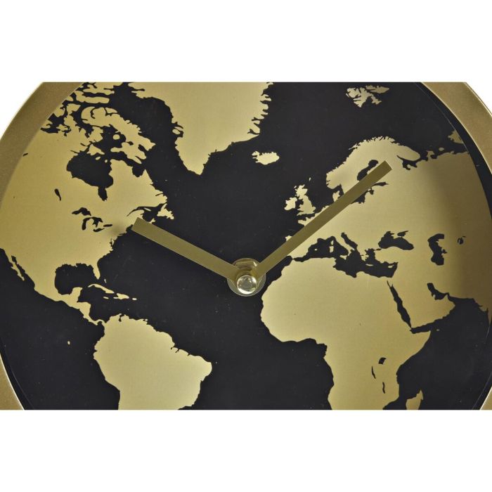 Reloj de Mesa DKD Home Decor Cristal Dorado Metal Mapamundi (22 x 12 x 31 cm) 3