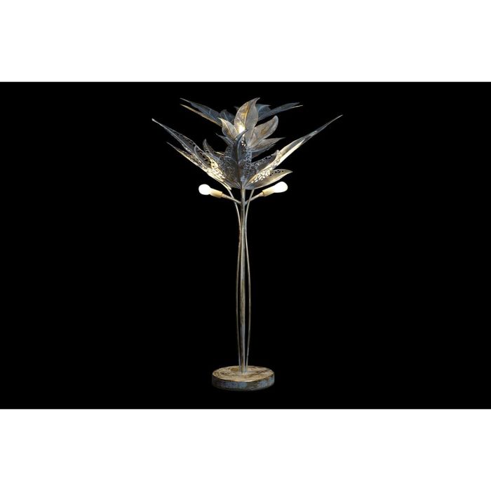 Lámpara de Pie DKD Home Decor Gris Metal Tropical Hoja de planta (51 x 51 x 87 cm) 1