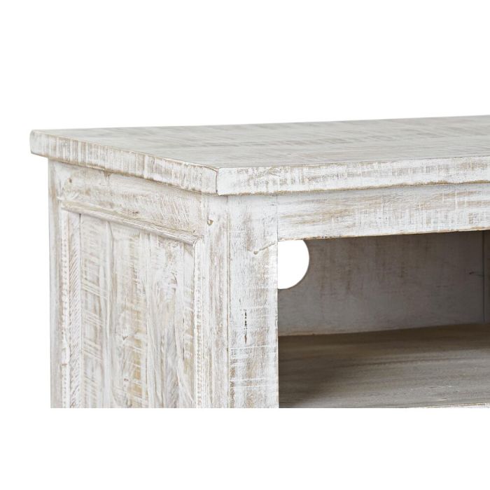 Mueble de TV DKD Home Decor 158 x 50 x 54 cm Blanco Madera de mango 1