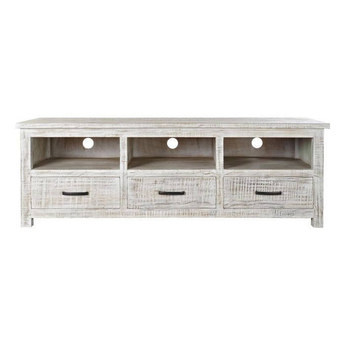 Mueble de TV DKD Home Decor 158 x 50 x 54 cm Blanco Madera de mango