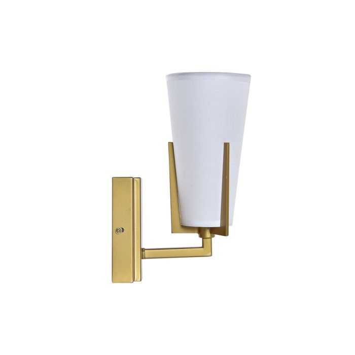 Lámpara de Pared DKD Home Decor 25W Dorado Metal Poliéster Blanco 220 V (12 x 14 x 25 cm) 2