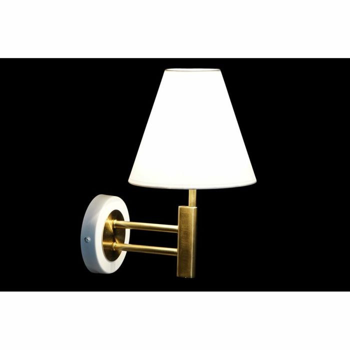 Lámpara de Pared DKD Home Decor 25W Dorado Metal Poliéster Blanco 220 V (19 x 25 x 30 cm) 1