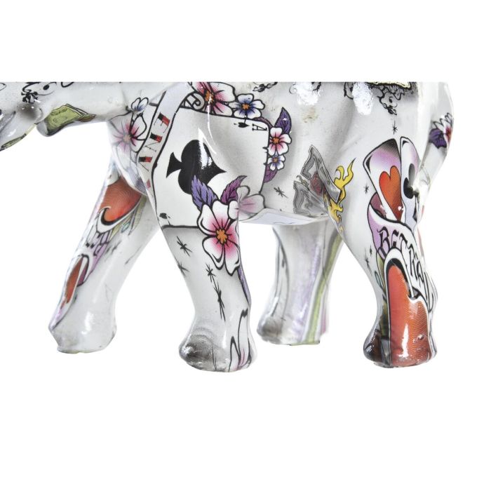 Figura Decorativa DKD Home Decor Blanco Multicolor Elefante Colonial 11 x 5 x 9 cm 1