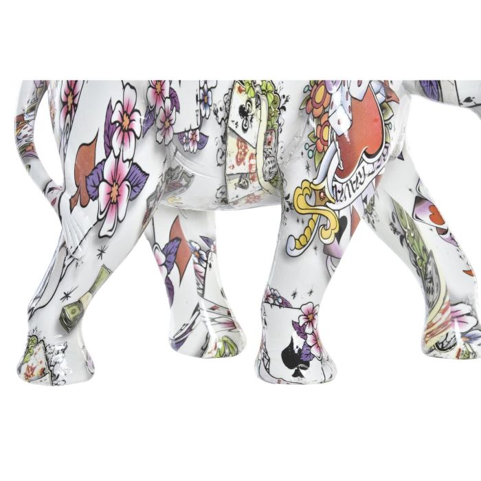 Figura Decorativa DKD Home Decor Elefante Blanco Resina Multicolor (23 x 9 x 17 cm) 1