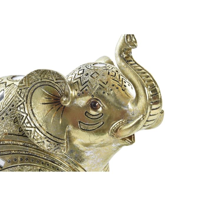 Figura Decorativa DKD Home Decor Dorado Elefante Colonial 19 x 8 x 18 cm 1