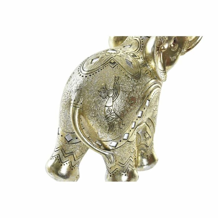 Figura Decorativa DKD Home Decor Elefante Dorado Resina (24 x 10 x 24 cm) 2