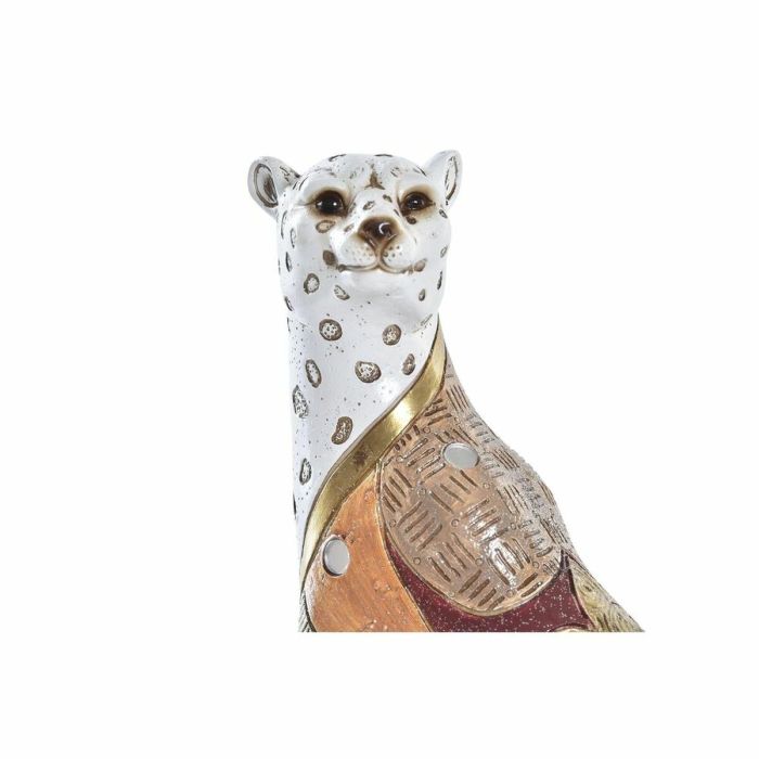 Figura Decorativa DKD Home Decor Blanco Naranja Leopardo Colonial 15 x 8 x 25 cm (12 Unidades) 2