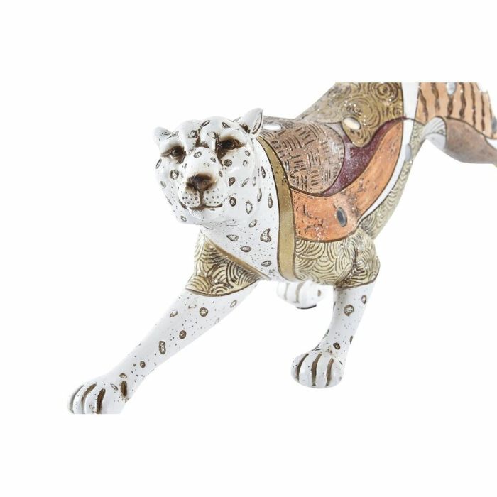 Figura Decorativa DKD Home Decor Blanco Multicolor Naranja Blanco/Naranja Leopardo Colonial 30 x 40 cm 37 x 10 x 13 cm 2